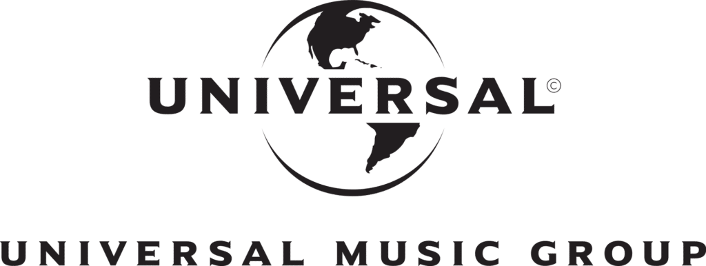 Logo for Universal Music Group, depicting a globe with the word Universal on top of it